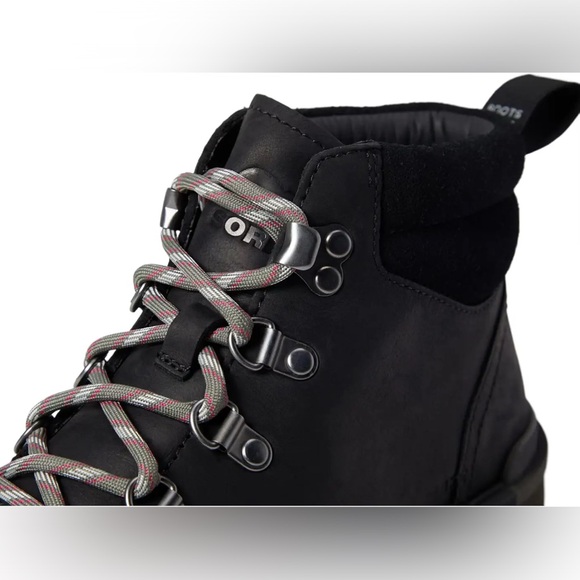 Sorel Genuine Leather Water Repellent Hi-Line™ Hiker Boots Black - Picture 12 of 16